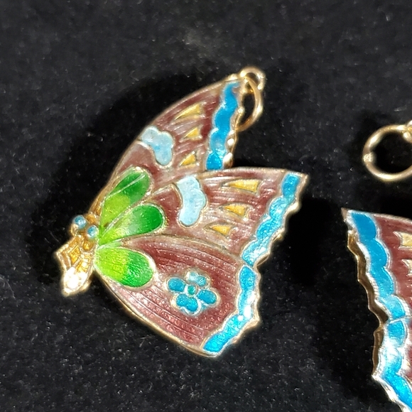 Enameled Butterfly Pendants - Picture 5 of 6